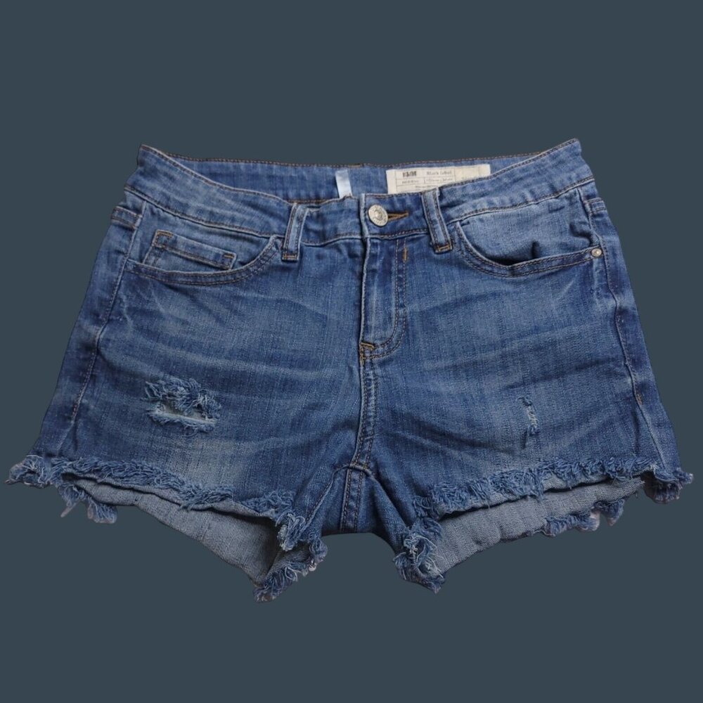H&M Black Label Juniors Cut-Off Shorts 7 Distressed Ripped Frayed Hem